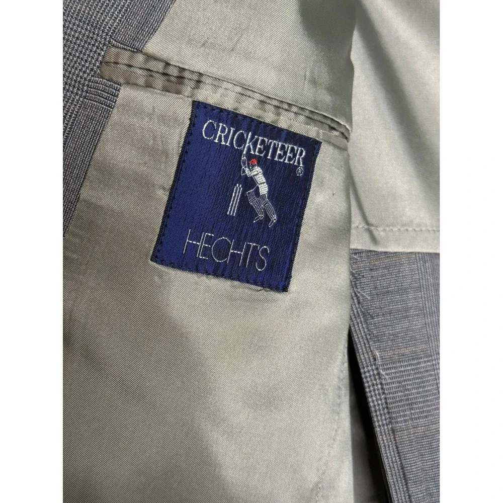 Cricketeer Hecht's Mens Grey Glen Plaid 2 Button Suit Blazer Trousers USA Made - Picture 5 of 11